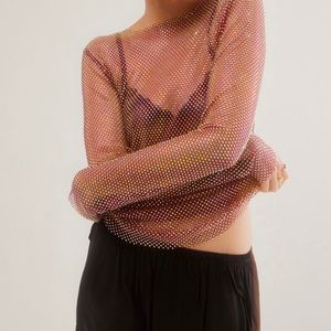 Free People Filter Finish Ruby RED Mess shirt! HOLIDAY WEAR!